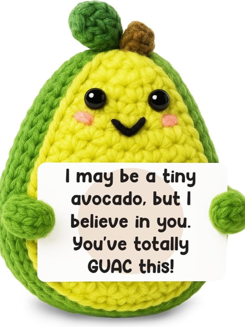 Positive Crochet Avocado, Handmade Birthday Gifts for Women Men, Inspirational S